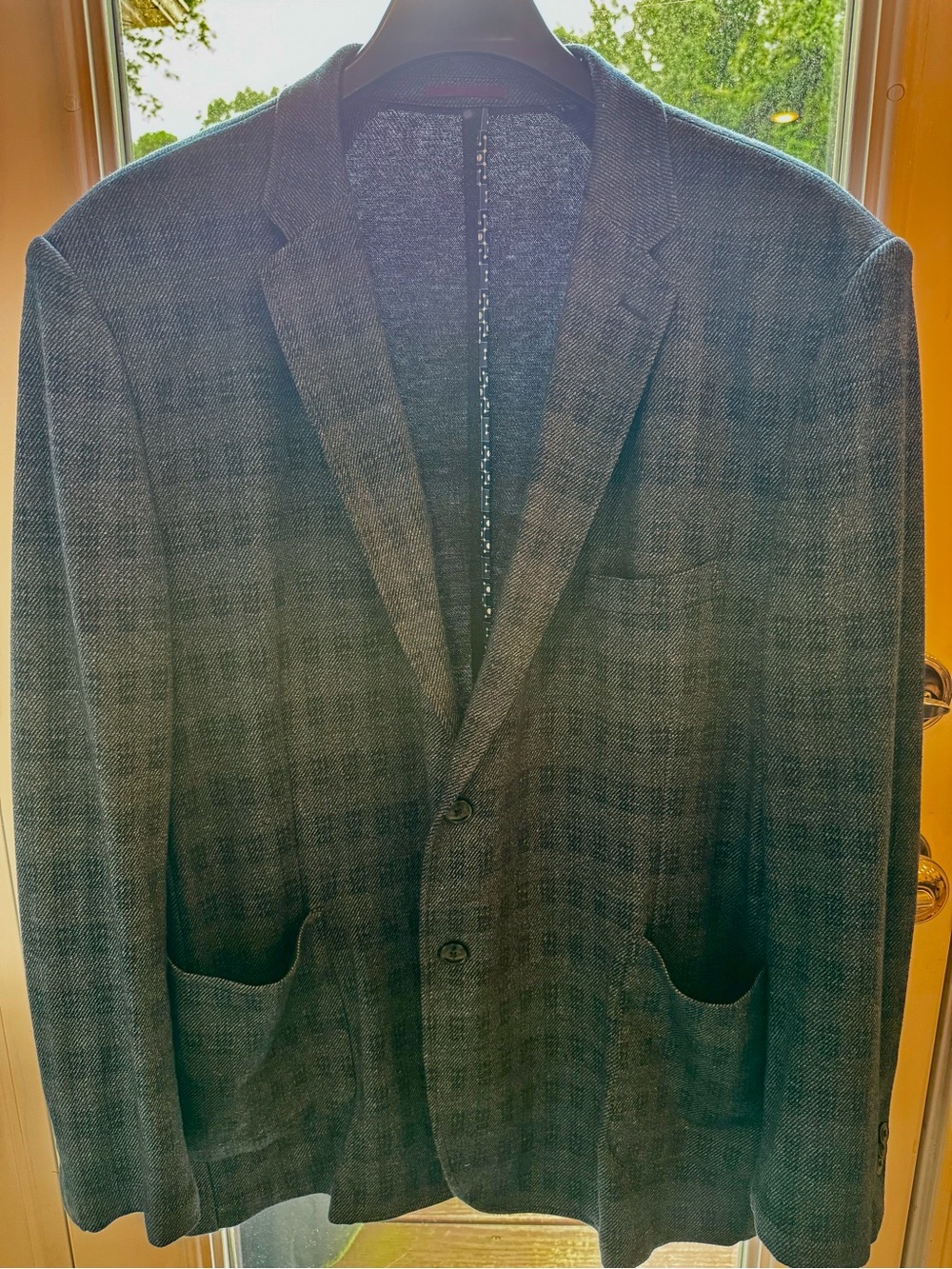 Johnston and Murphy xC4 Men's Blue and Gray Plaid Sport Coat - Two-Button Blazer